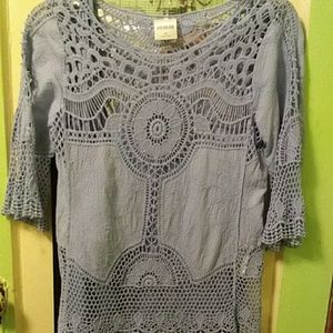 Blue Crochet Top